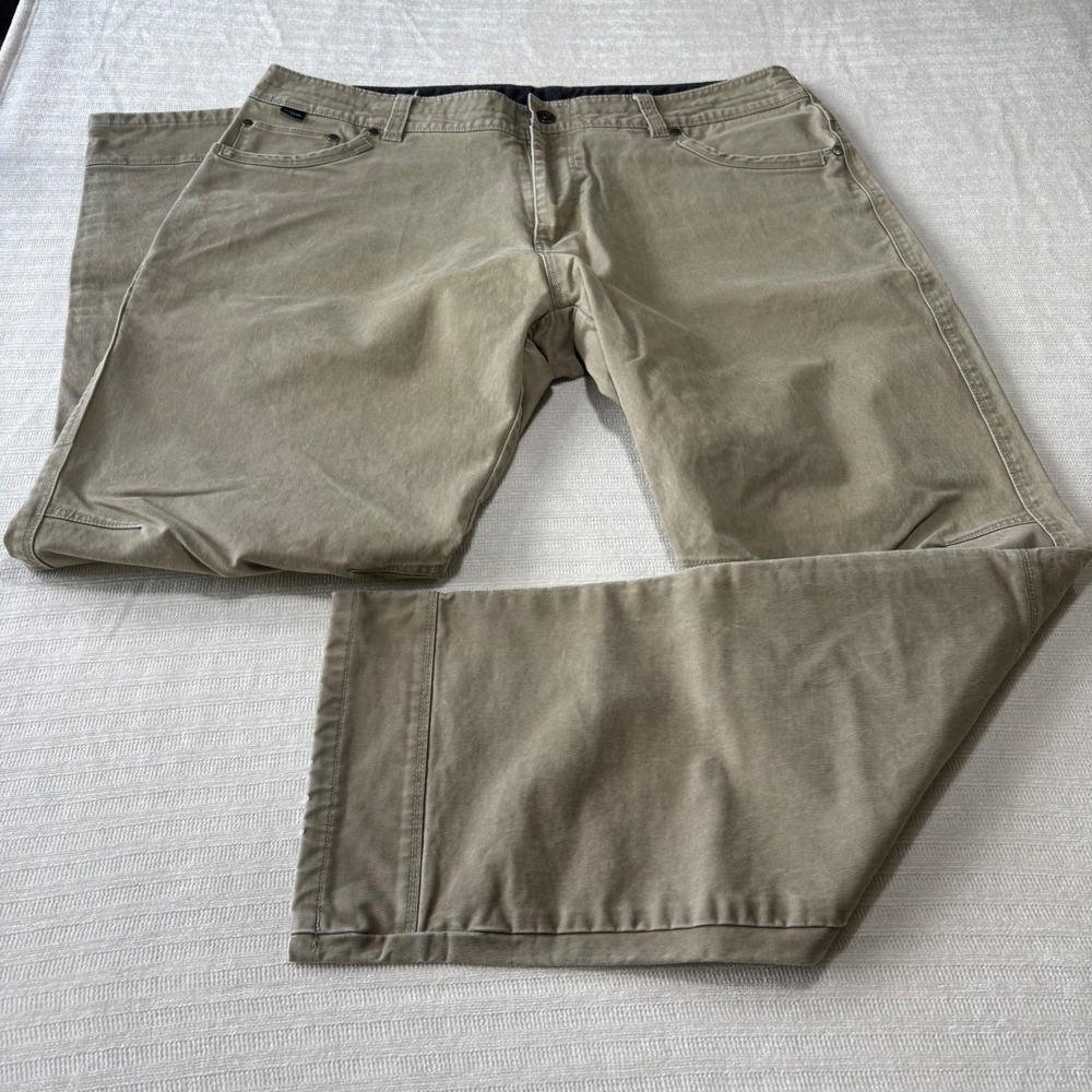 Kuhl Rydr Mens 38x32 Khaki Articulated Knee Vintage Patina Dye Twill Pants